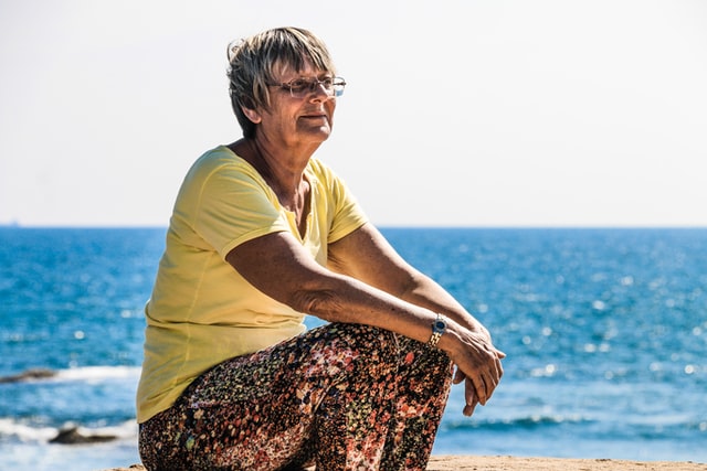 Elderly Woman at the Beach